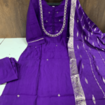 Elegant Silk Kurta Set with Banarasi Dupatta