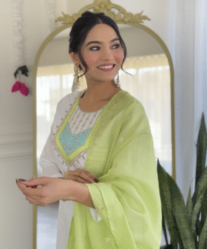 SHIVANGI Pure Viscose Chanderi Suit Set with Embroidery & Heavy Jacquard Dupatta-6