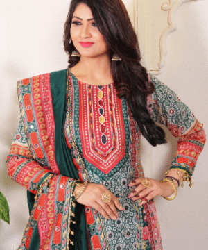 Arya Nurani Pakistani Plazzo Suit Set – Heavy Cotton Muslin with Real Mirror Work & Dupatta-3