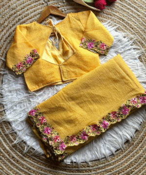 Candy Crush Tissue Silk Saree with Two-Tone Zari & Embroidered Viscose Blouse-10