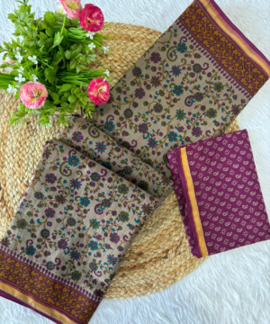 Elegant Kalamkari Mulmul Cotton Saree with Unstitched Blouse – 5.4m-3