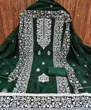 Elegant Printed Cotton Anarkali Kurta Set with Katha & Sequin Work – Pant & Dupatta Included-12