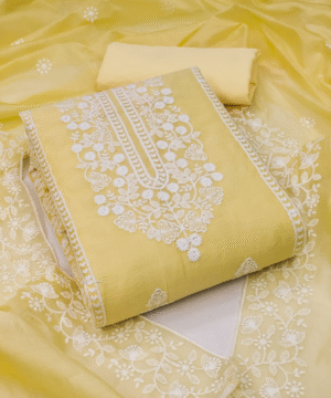 Elegant Printed Cotton Anarkali Kurta Set with Katha & Sequin Work – Pant & Dupatta Included-2