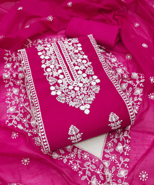 Elegant Printed Cotton Anarkali Kurta Set with Katha & Sequin Work – Pant & Dupatta Included-5