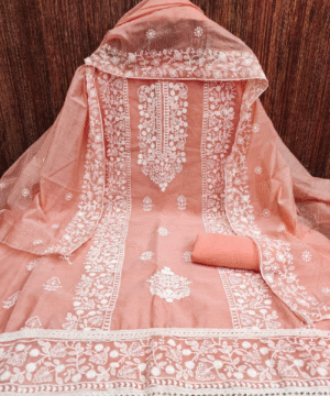 Elegant Printed Cotton Anarkali Kurta Set with Katha & Sequin Work – Pant & Dupatta Included-7