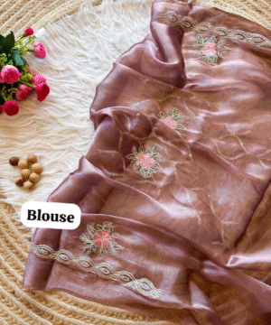 Exclusive Jimmy Choo Chiffon Silk Saree with Multi-Sequence Embroidery Work-10