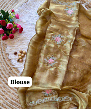 Exclusive Jimmy Choo Chiffon Silk Saree with Multi-Sequence Embroidery Work-11