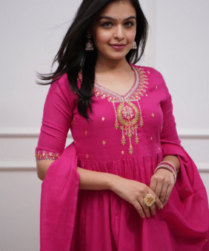 Mulmul Cotton 60.60 Embroidered Sharara Set with Gota Work Dupatta-10