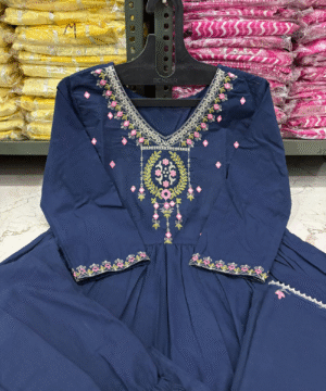 Mulmul Cotton 60.60 Embroidered Sharara Set with Gota Work Dupatta-13
