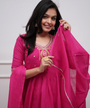 Mulmul Cotton 60.60 Embroidered Sharara Set with Gota Work Dupatta-3