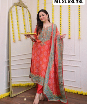 Pure Muslin Pakistani Suit Set with Handwork & Digital Print – Soft Muslin Dupatta-5