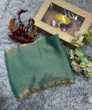 Trending Designer Frandy Crush Saree with Katdana Moti Lace Border-3