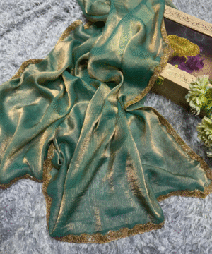 Trending Designer Frandy Crush Saree with Katdana Moti Lace Border-7