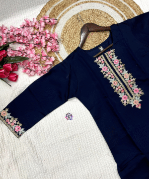 Viscose Chanderi Embroidered Suit Set with Jacquard Dupatta-7