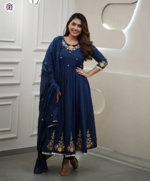 Viscose Embroidered Suit Set with Chanderi Embroidered Dupatta – Comfortable Daily & Festive Wear-2