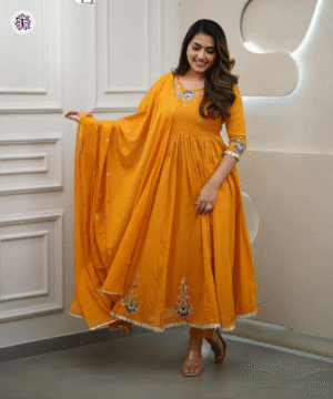 Viscose Embroidered Suit Set with Chanderi Embroidered Dupatta – Comfortable Daily & Festive Wear