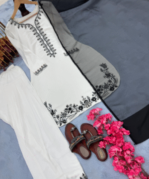 AD205 Designer Party Wear Pure Natural Crepe Top & Farshi Palazzo Set with Dupatta – Fully Stitched (2)