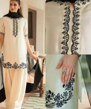 AD205 Designer Party Wear Pure Natural Crepe Top & Farshi Palazzo Set with Dupatta – Fully Stitched (3)