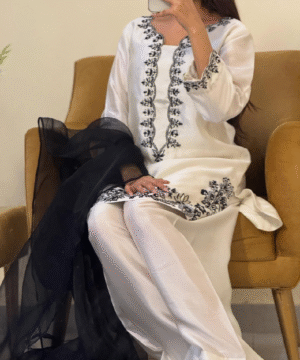 AD205 Designer Party Wear Pure Natural Crepe Top & Farshi Palazzo Set with Dupatta – Fully Stitched (7)