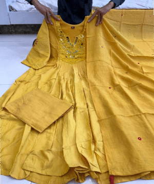 Elegant Mirror Work Embroidered Kurti Set with Dupatta – NF3833 (7)