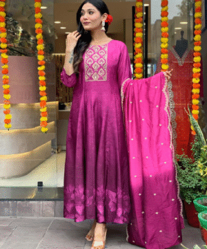 Mahek Embroidered Chanderi Sharara Set with Organza Dupatta – M to XXL (9)