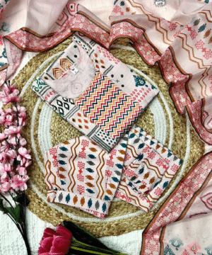 New Launch_ Fully Stitched Cotton Slub Kurti Set with Zari & Embroidery Work – 3 Piece Suit Set (1)