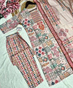 New Launch_ Fully Stitched Cotton Slub Kurti Set with Zari & Embroidery Work – 3 Piece Suit Set (2)