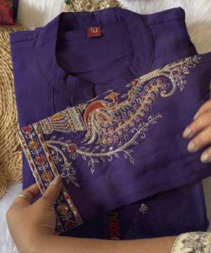Designer Roman Silk Anarkali Set with Banarasi Dupatta – NF3672 (1)