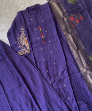 Designer Roman Silk Anarkali Set with Banarasi Dupatta – NF3672 (4)