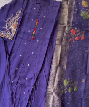 Designer Roman Silk Anarkali Set with Banarasi Dupatta – NF3672 (5)