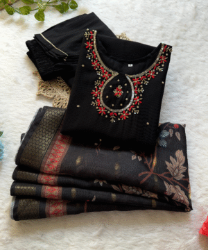 Designer Vatican Fabric Kurti Set with Zari Butti Digital Dupatta – NF5029__ (2)