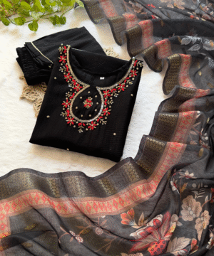 Designer Vatican Fabric Kurti Set with Zari Butti Digital Dupatta – NF5029__