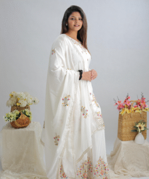 Embroidered Pure Chinon Silk Sharara Set with Dupatta – NF3806 (1)