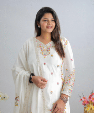 Embroidered Pure Chinon Silk Sharara Set with Dupatta – NF3806 (3)