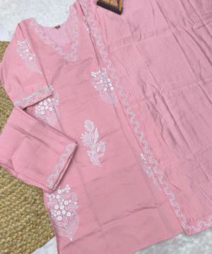 Trending Roman Silk Kurti Pant Set with Dupatta & White Embroidery – NF3105 (18)