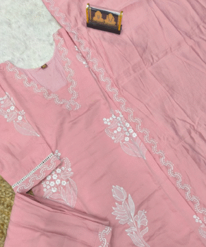 Trending Roman Silk Kurti Pant Set with Dupatta & White Embroidery – NF3105 (20)
