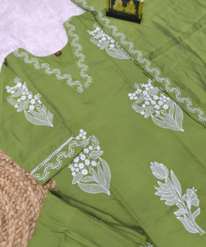 Trending Roman Silk Kurti Pant Set with Dupatta & White Embroidery – NF3105 (21)
