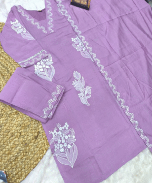 Trending Roman Silk Kurti Pant Set with Dupatta & White Embroidery – NF3105 (4)
