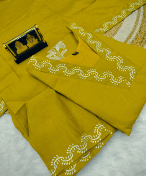 Trending Roman Silk Kurti Pant Set with Dupatta & White Embroidery – NF3105 (9)